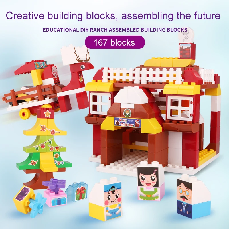 Детская Building Block игрушки дом здание построить модели родитель-ребенок