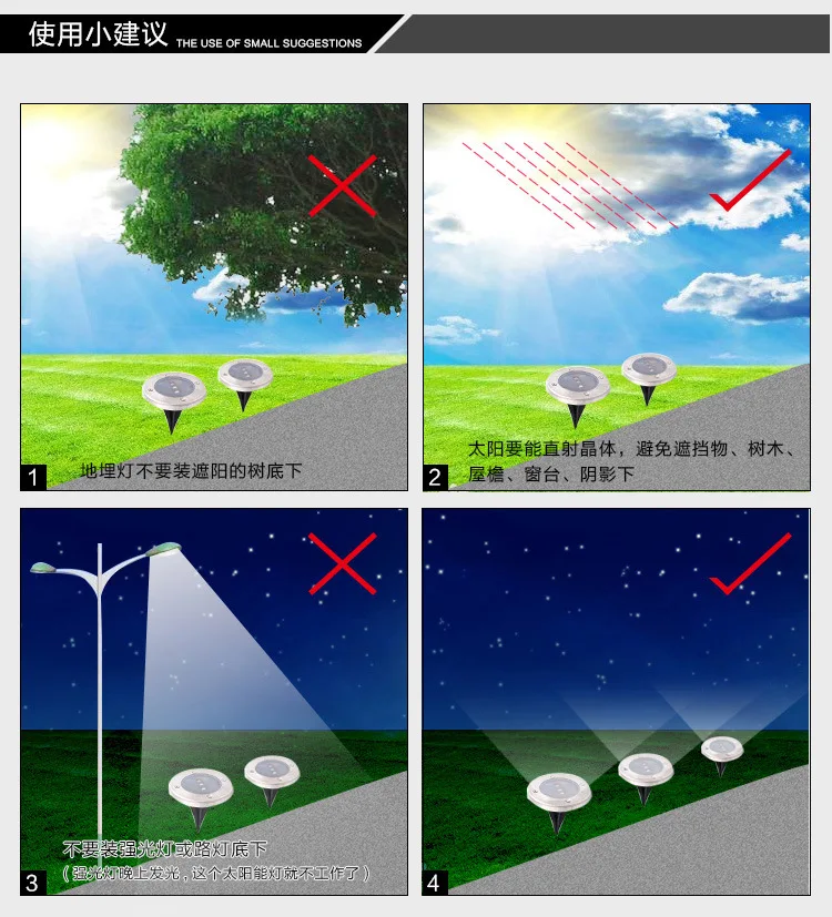 

Newest 3LED Solar underground light lawn lamp outdoor lamp waterproof deck floor lamp 5 color options