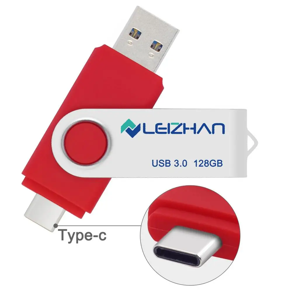 LEIZHAN Флешка для телефона type C USB samsung Galaxy S10/S9/S8/Xiaomi 5C 256 ГБ 128 Гб 64 32 16 ГБ|USB