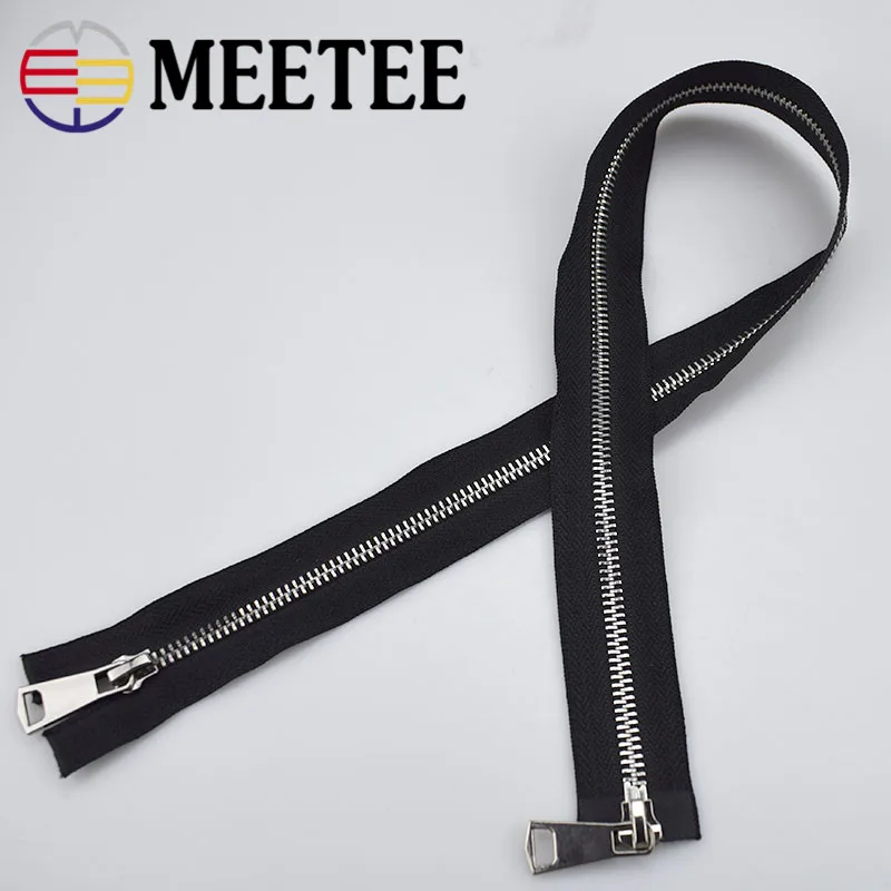 2 шт. Meetee 60 см Высококачественная металлическая молния двойная открытая сделай
