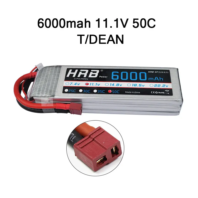 Hrb RC Lipo 1 S 2 S 3 S 4S 5S 3,7 V 7,4 V 11,1 V 14,8 V 18,5 V Батарея 1500 mah 2200 mah 3300 mah 4200 mah 5000 mah 5200 mah 6000 mah 10000 mah - Цвет: 3S 6000mah 50C T