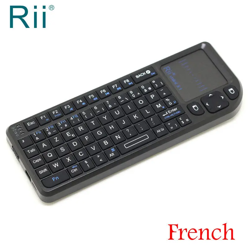 

Оригинальная беспроводная клавиатура Rii Mini X1 French(Azerty) Mini 2,4 ГГц, Воздушная мышь с тачпадом для ТВ-приставки Android/мини-ПК/ноутбука