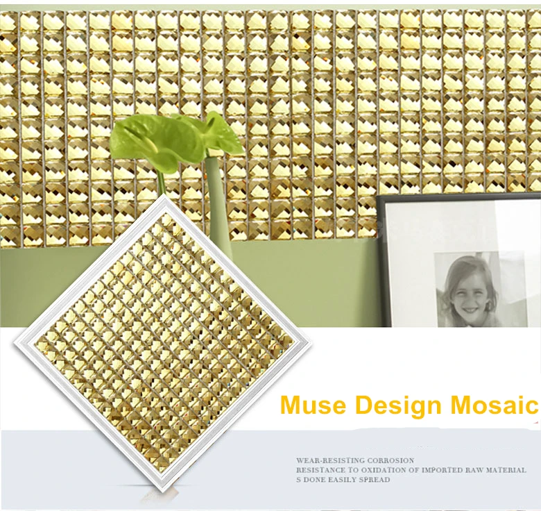 13 краев скошенная кристальная Алмазная Золотая зеркальная стеклянная мозаичная