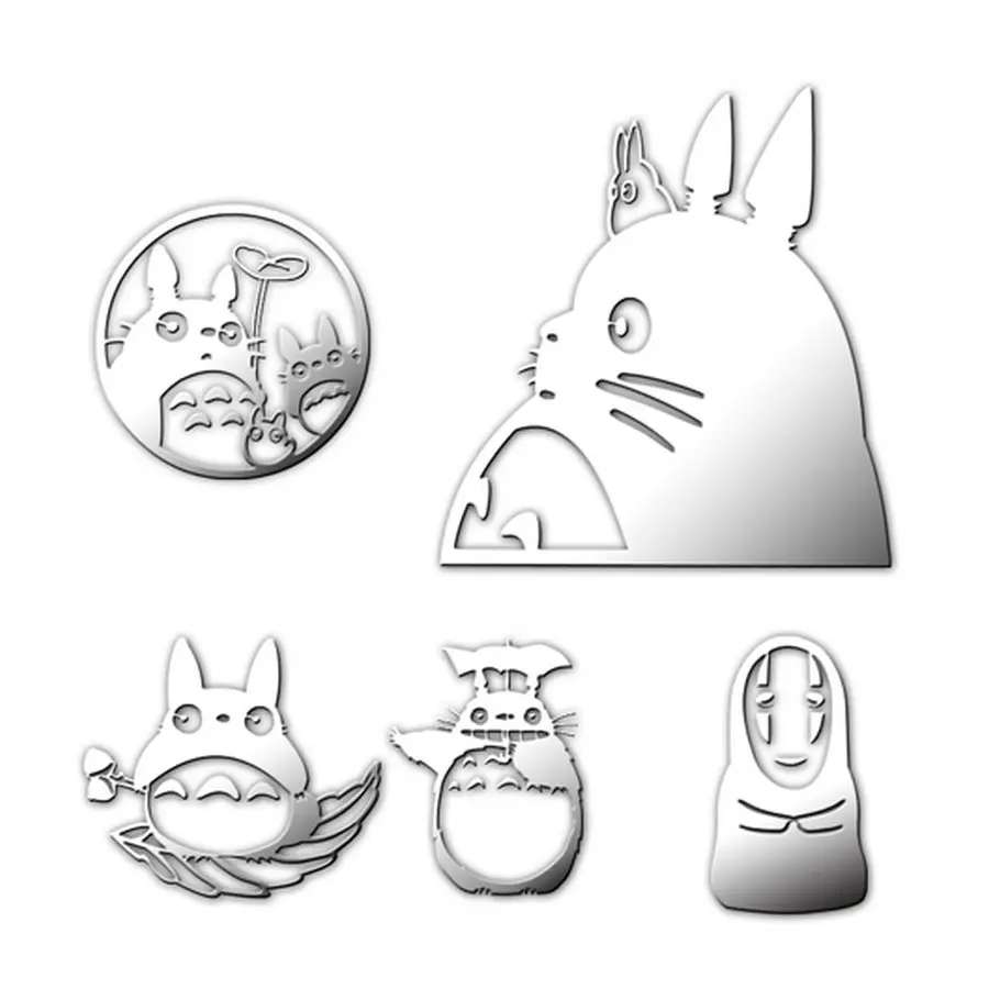 

5 шт. Мультяшные стикеры Мой сосед Тоторо, роскошные Стикеры для ноутбука, автомобильные наклейки для мотоцикла, металлические 3D стикеры «сд...