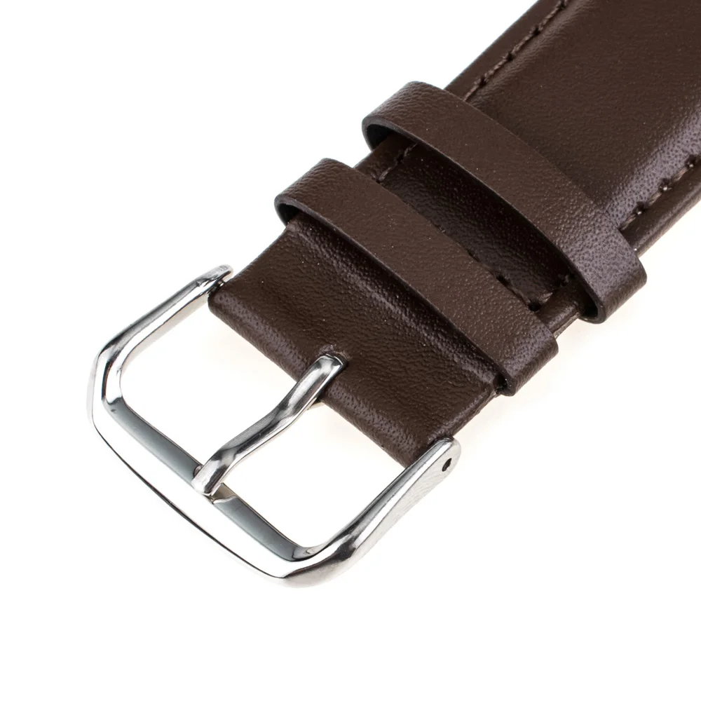 Ремешок из натуральной кожи для наручных часов универсальный черный коричневый