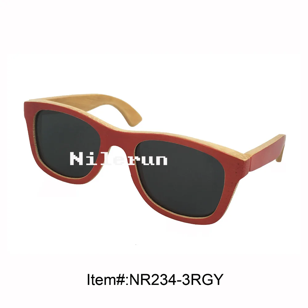 

Стильные красные бамбуковые солнцезащитные очки