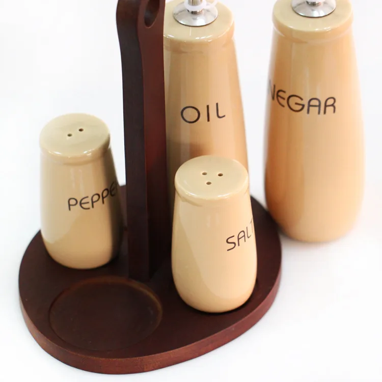 Набор из 4 предметов бутылки для масла и уксуса набор керамической приправ с