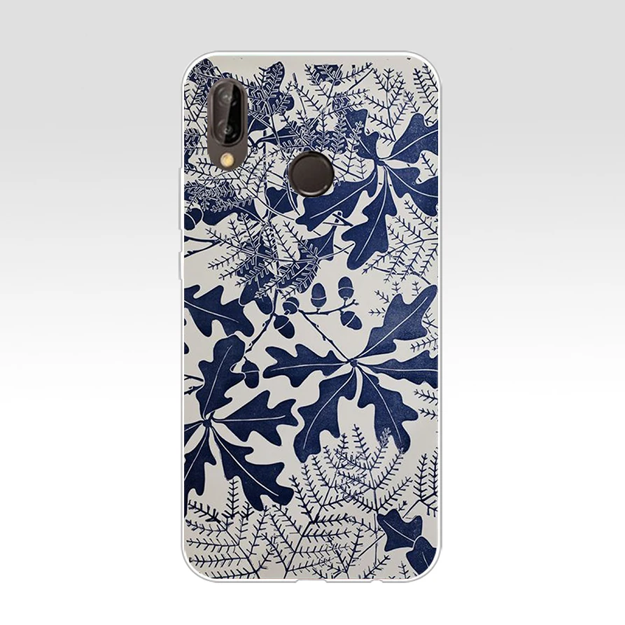 Мягкий силиконовый чехол из ТПУ 89H с черно белыми цветами для huawei p 20 lite pro y6 2017 mate 10