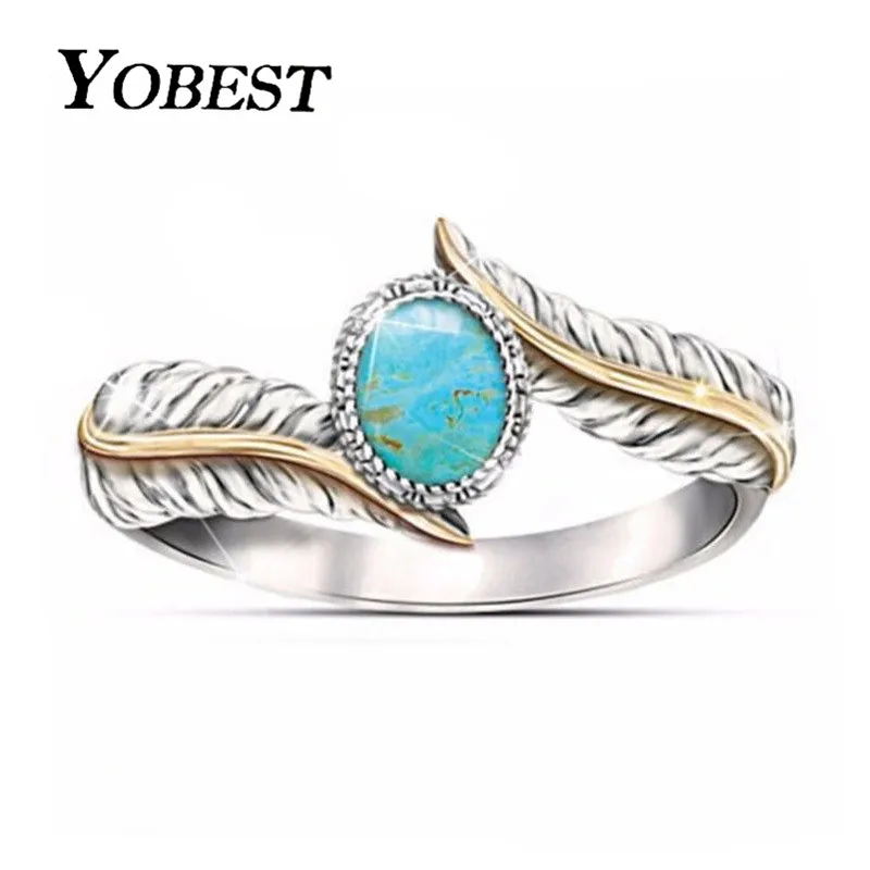 Новинка Модные Винтажные Ювелирные изделия Yobest серебряное кольцо с перьями для