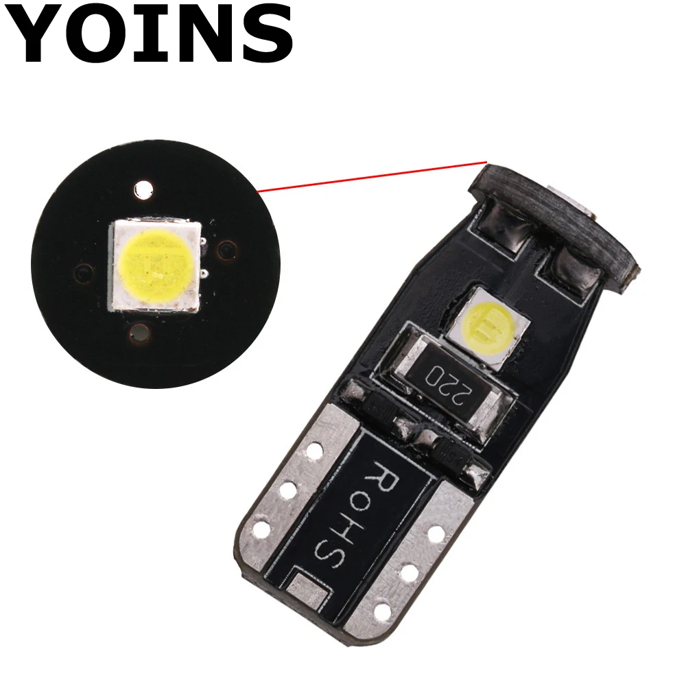 Новинка 2018 50 шт./лот T10 3SMD 3030 Светодиодная лампа W5W 194 168 Автомобильный интерьер