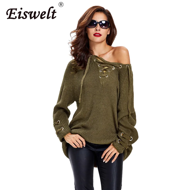 Осень 2017 Женский вязаный свитер с v-образным вырезом в полоску перекрестными