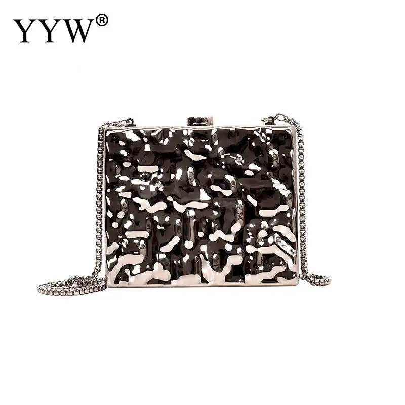 

Women Evening Bags Silver Gold Color Day Clutch Female Party Purse Fashion Messenger Bag Chain Shoulder Handbag Bolso Mujer