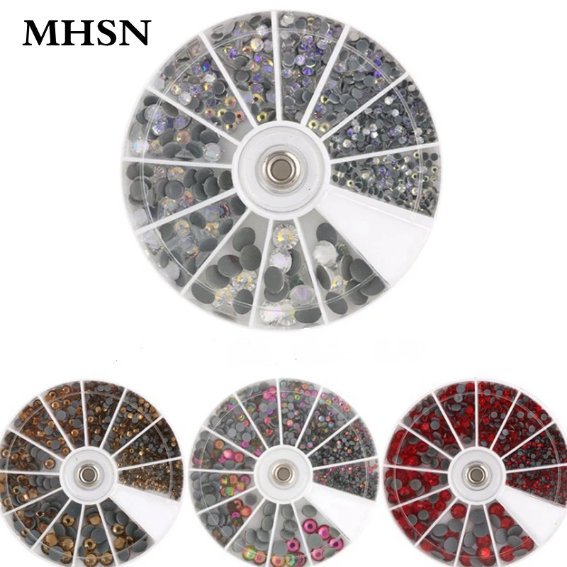 

Rhinestones 20 Style Hotfix Bags Garment Shoes Decorative Articles Round Rhinestones Plastic Glue-On Hot Drill Flatback 19078