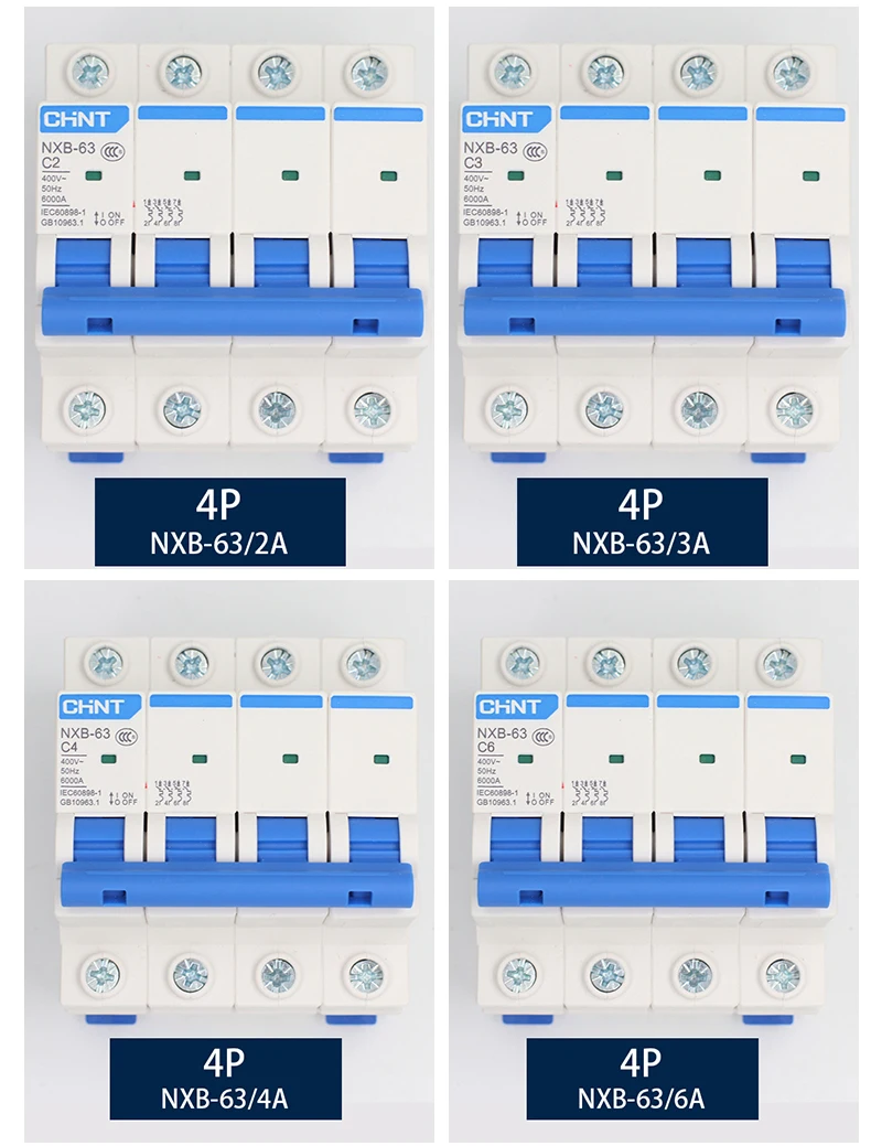 CHNT NXB-63 небольшой выключатель DZ47 воздушный выключатель 1P 2P 3P 4P 1A~ 125A C тип бытовой переключатель безопасности