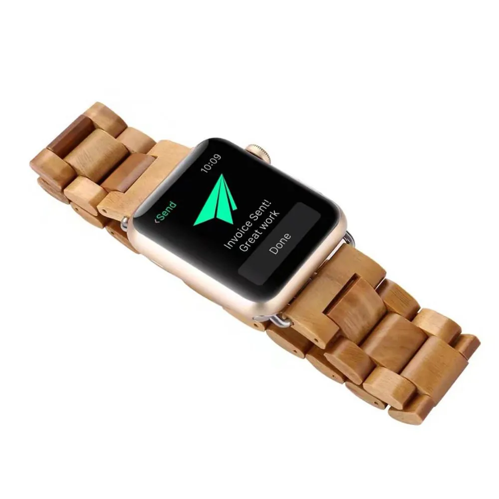 Дизайн деревянного зерна ремешок для наручных часов Apple Watch, версии 5 4, 2, 3, ремешок для наручных часов 40/44/38/42 мм Для мужчин/Для женщин часы ремень