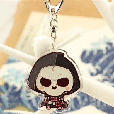 6 FPS Game Ow Keychain Fashion Overwatch D.va Hanzo Mei Tracer Reaper Figure Bag Pendants Car Key Chains Holder Keyrings Jewelry - Цвет: 6