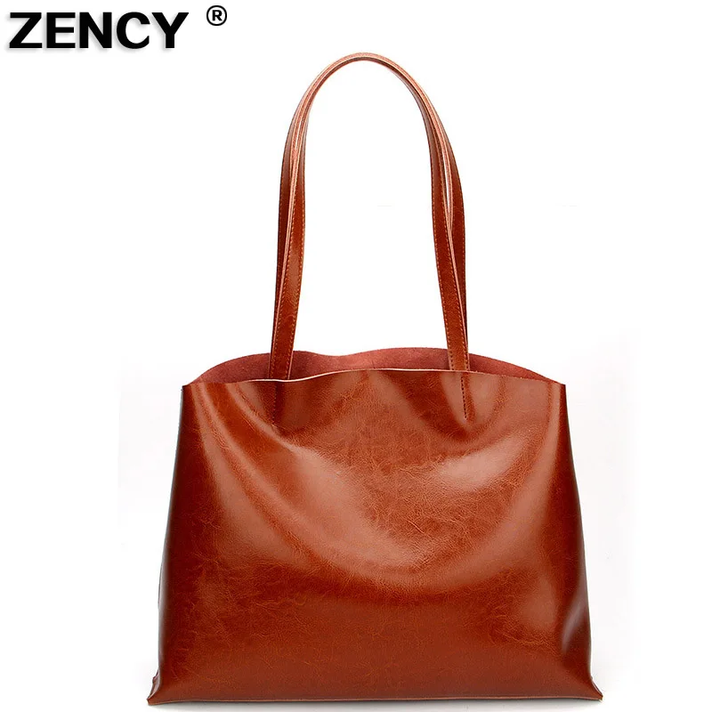 ZENCY 2019 модная женская сумка мешок из натуральной воловьей кожи мессенджер на