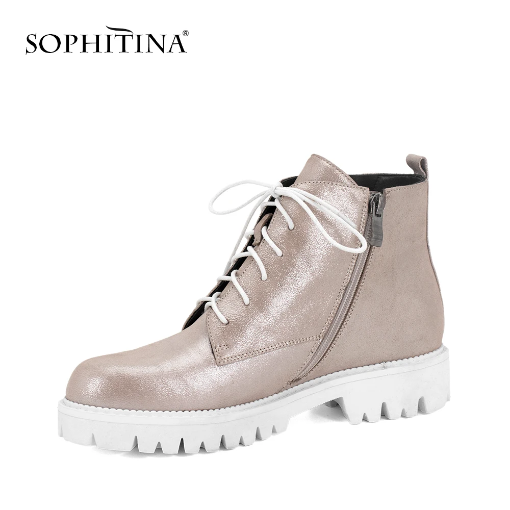 SOPHITINA/новые женские мотоциклетные ботинки из натуральной кожи