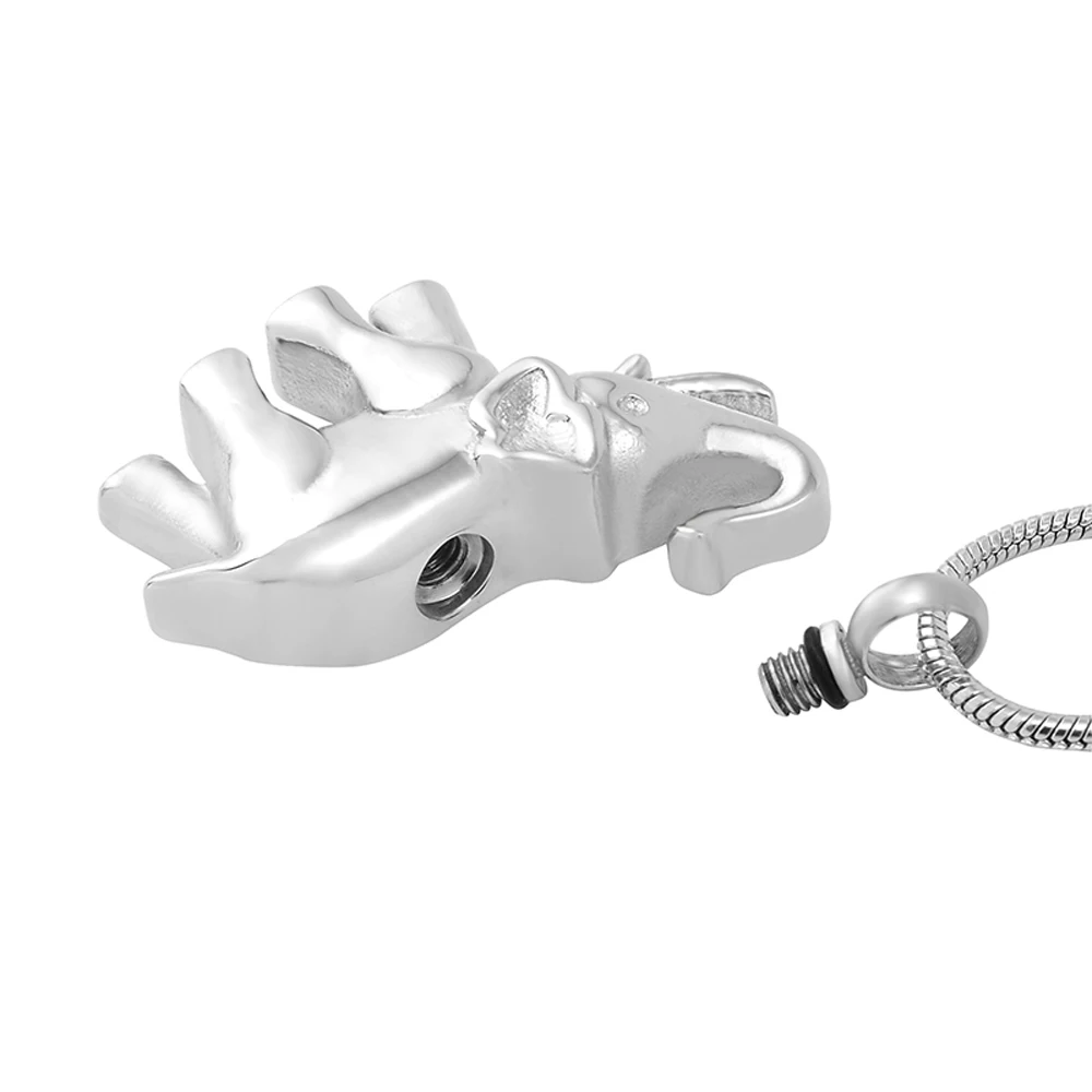 

cmj9743 High Polish Memorial Jewelry Animal Urn Pendant Necklace Stainless Steel Elephant Cremation Jewelry for Pet/Human