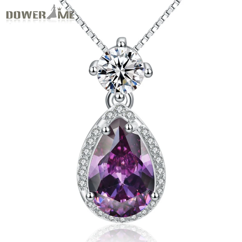 Dower Me Фиолетовый Кристалл Макси Ожерелья для мужчин Подвески стерлингового