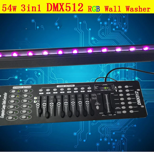 Оптовая продажа светодиодный настенный светильник DMX512 мощностью 54 Вт 36 24 В