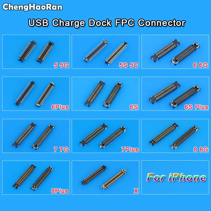 USB-порт для зарядки ChengHaoRan FPC разъем материнская плата Ремонт iPhone 5 5S 5C 6 6S 6SP 7G 7 8 Plus X
