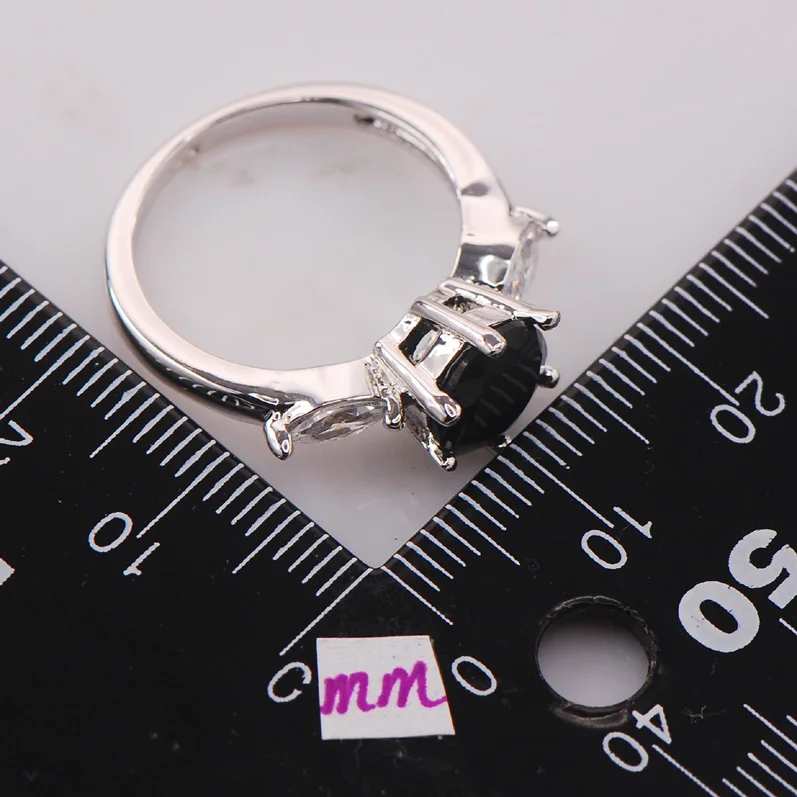 Женское серебряное кольцо с черным ониксом модель F743 размер 6 7 8 9 10|ring chart|ring bikiniring