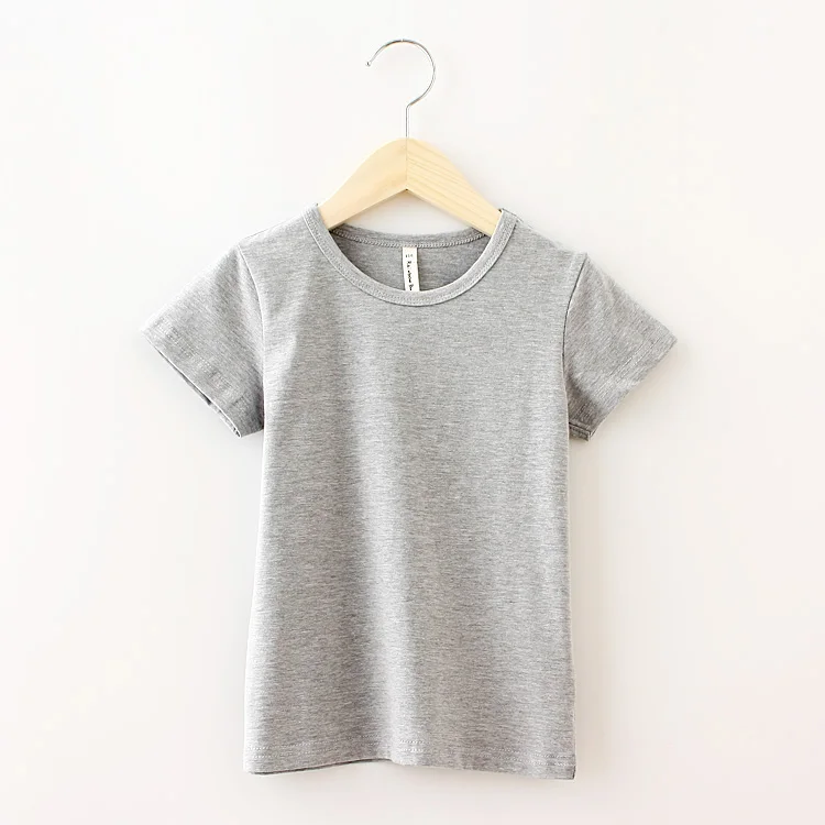 short sleeve grey Новинка года, Детская футболка для мальчиков и девочек летняя одежда повседневные топы ярких цветов с короткими рукавами, блузы футболка футболки Лидер продаж, 212 - Цвет: short sleeve grey