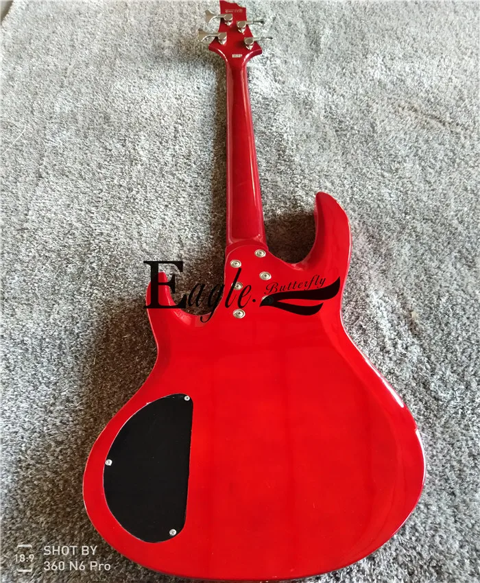 

Eagle. Butterfly, electric bass, electric guitar custom shop, 24 Chinese Red Ltd custom metal rock electric bass.