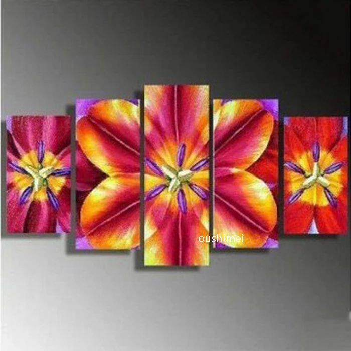 

Hand-painted Oil Painting Wall Art Beautiful Colorful Flowers Home Decoration Abstract Painting On Canvas Group of Pictures