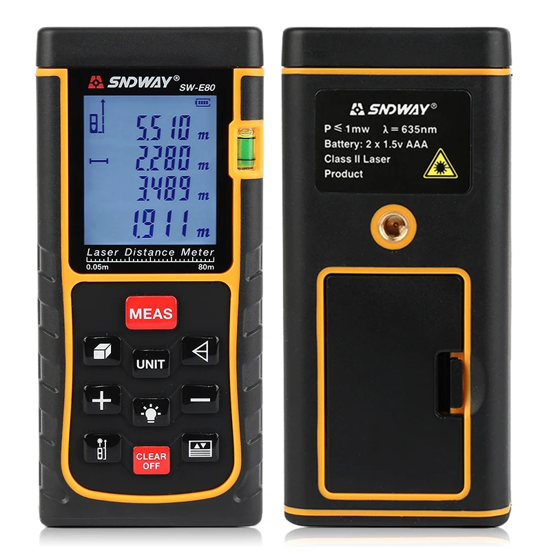 SNDWAY SW-E80 80M Digital Laser Distance Meter Rangefinder Range Finder Build Measure Device Ruler | Инструменты