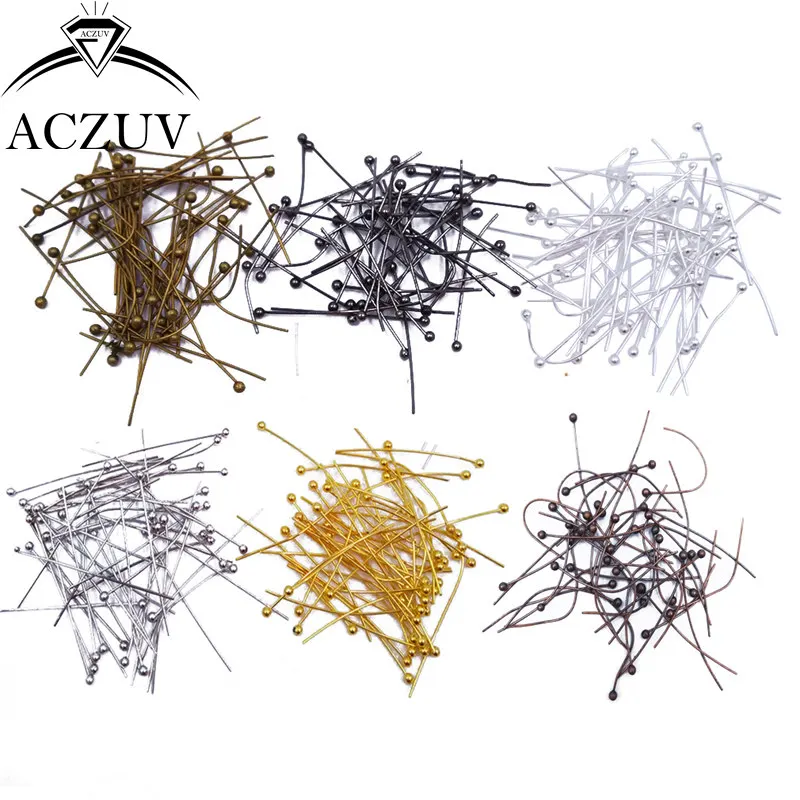 2000 шт. серебряные золотые античные бронзовые медные булавки с черным родиевым