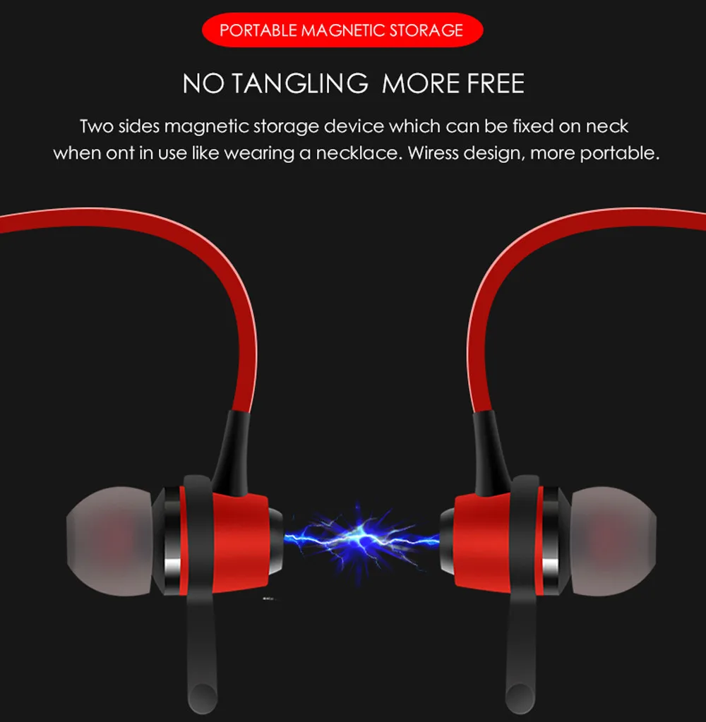 VOBBRRY Шейная повязка Bluetooth 4 2 беспроводная гарнитура наушники улучшенные