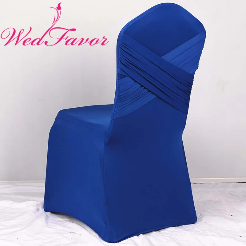 Royal Blue 50 шт. эластичные свадебные чехлы на стулья с перекрещивающейся спинкой из лайкры и спандекса для банкета, отеля, вечерние украшения для мероприятий - Цвет: Royal Blue