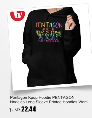 Пятиугольник Kpop Толстовка пятиугольник толстовки с длинным рукавом толстовки с принтом женские Kawaii красный более Размер Хлопок Уличная одежда пуловер Толстовка