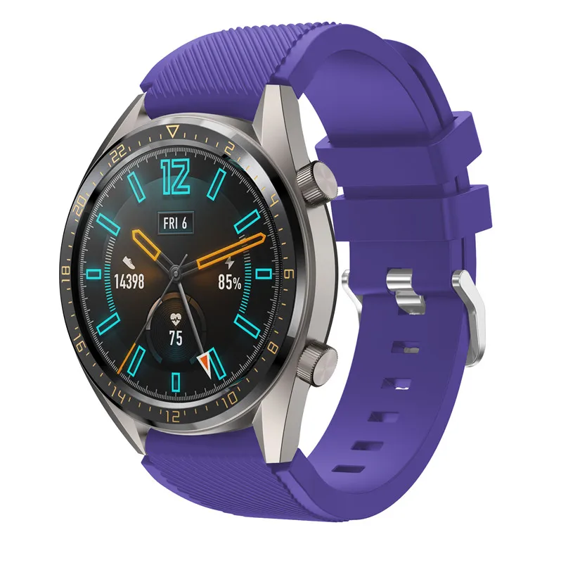Фиолетовый 22 мм ремешок для часов Ремешок для samsung gear S3 Frontier Classic/Galaxy Watch 46 мм ремешок для huawei Watch GT 2 браслет умные часы - Цвет: Фиолетовый