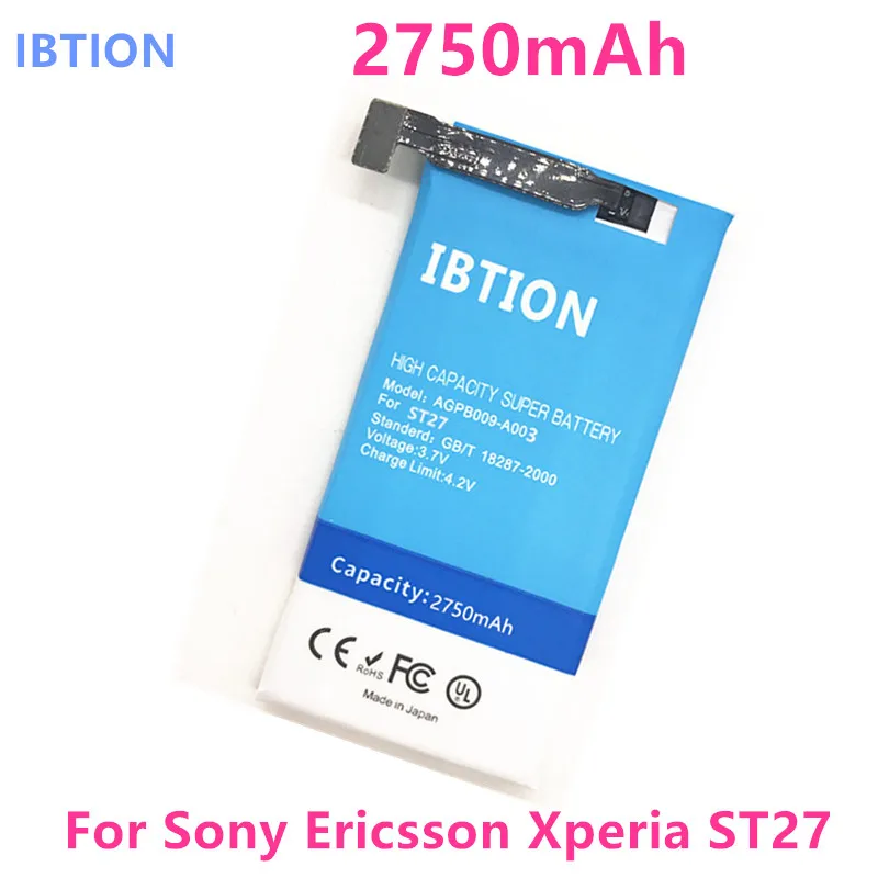 IBTION AGPB009 A003 мАч 2750 мобильного телефона батарея для sony Ericsson Xperia Go ST27 ST27i ST27a|battery for