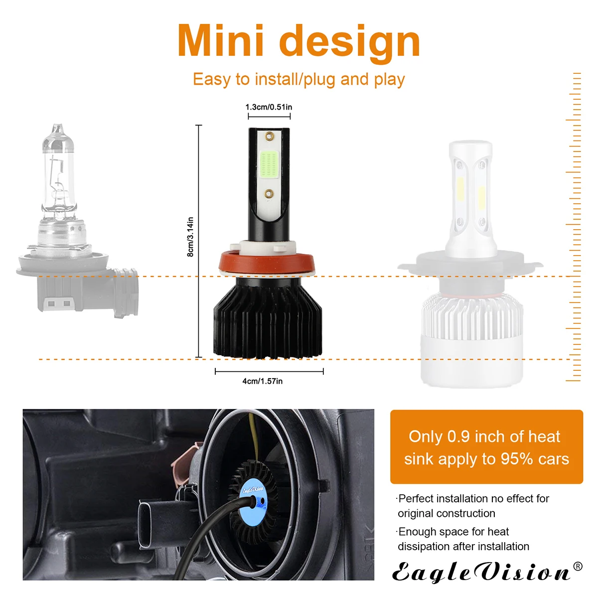 2X 6000K H1 LED H7 H11 H4 EV12 автомобильные лампы для фар машины 90W 16000LM автомобильный