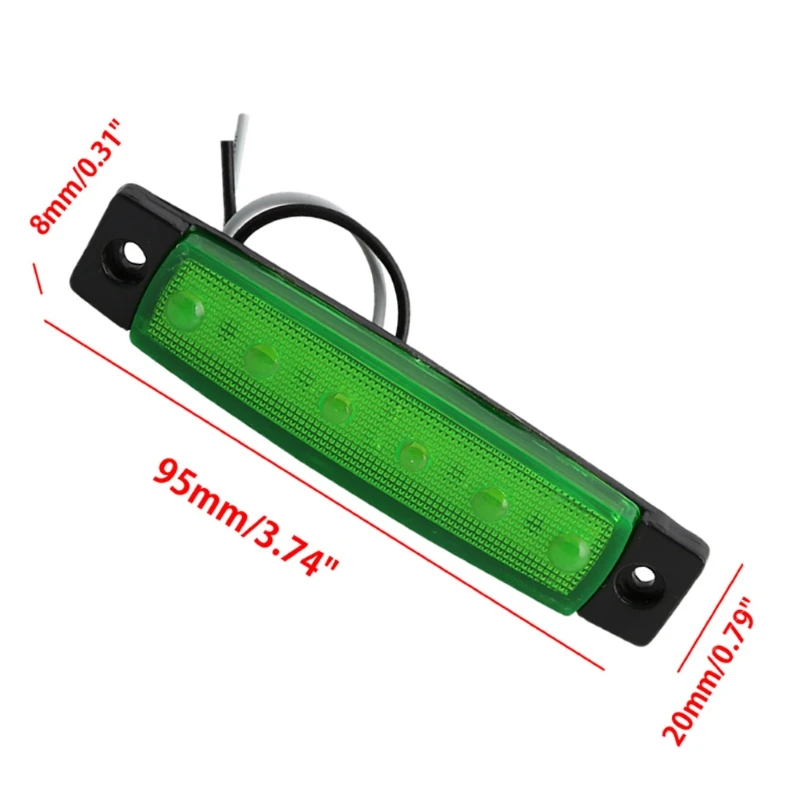 

2PCS 12V 6 LED Truck Boat BUS RV Trailer Side Marker Indicators Light Lamp