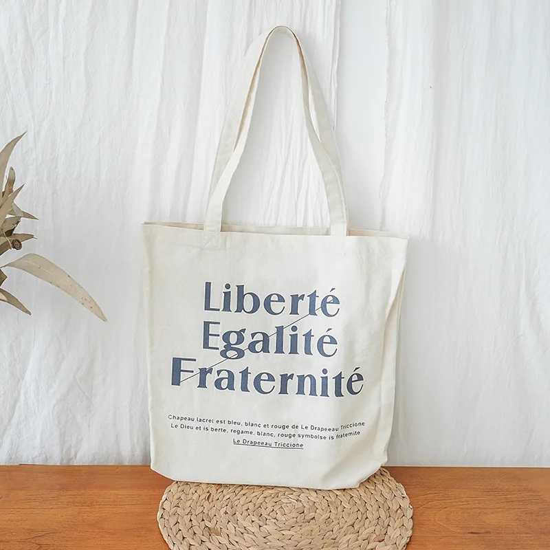 Холщовая хлопковая Двусторонняя тканевая сумка на одно плечо художественная