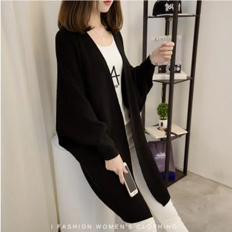 2017 Fashion Sweater autumn winter loose full sleeve Christmas sweater women solid color casual Cardigans Knitted |