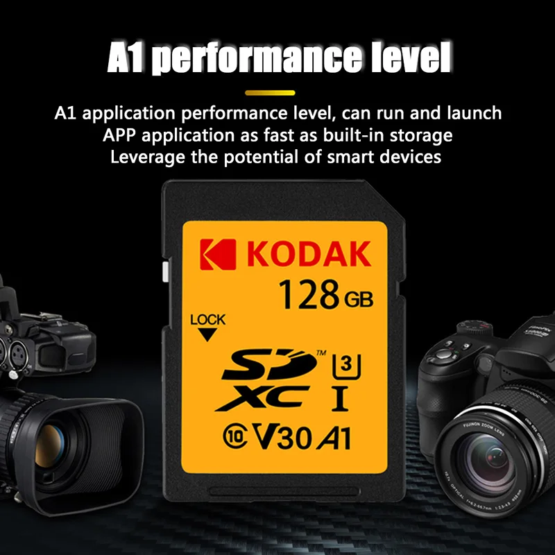 Kodak sd карта 64 Гб памяти SDXC U3 V30 Tarjeta 256G для sony Canon Nikon micro SLR цифровая камера cartao de memoria