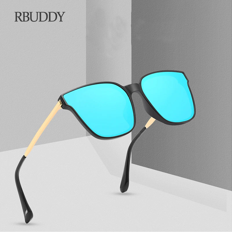 RBUDDY Ретро негабаритные солнцезащитные очки кошачий глаз Мужские квадратные для