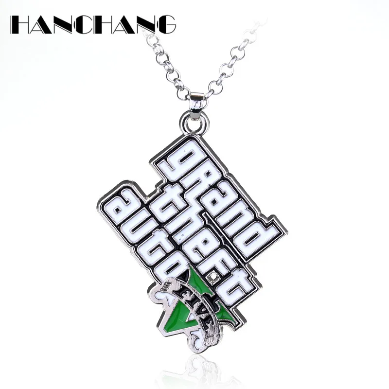 

PS4 Xbox PC Game GTA V Grand Theft Auto 5 Necklace For Men Boys Fans Gift Jewelry Neck Lace accessories