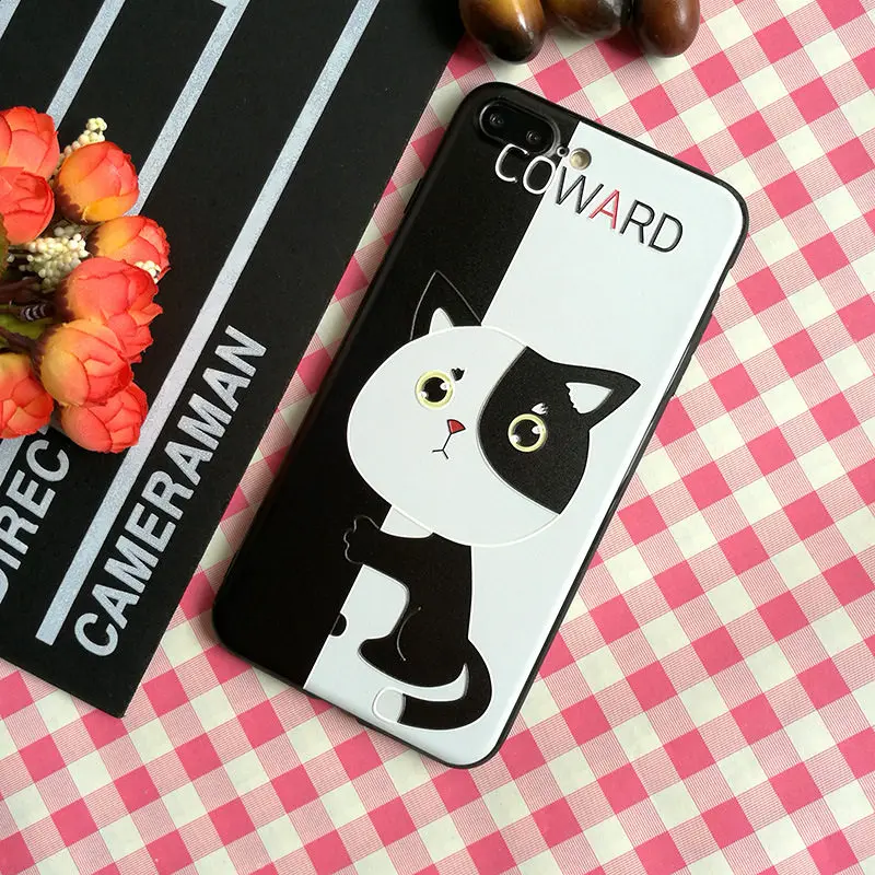 3D Кот ТПУ Силиконовые чехлы для iPhone X 8 7 Plus высокое качество Цвет Силиконовый