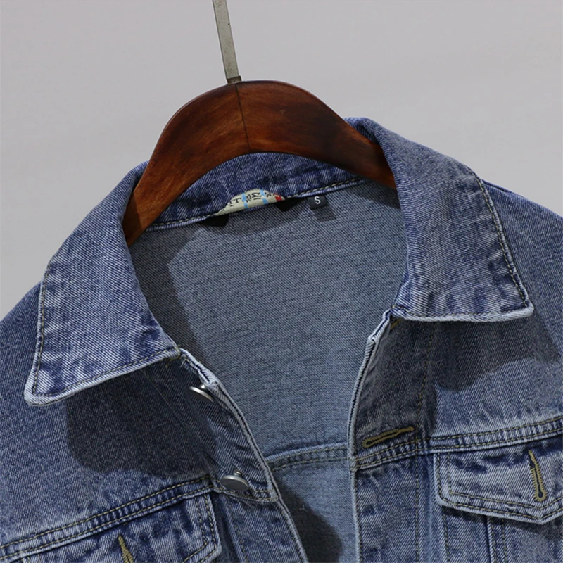 Batwing sleeve Short Jeans Jacket Women Spring Autumn Casaco Feminino Big size Loose Single Breasted jean Coat Streetwear | Женская