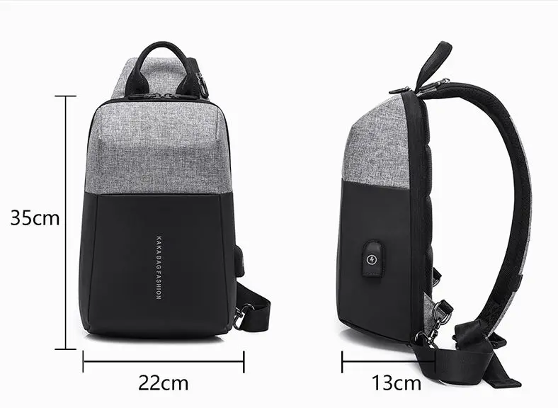 LHLYSGS Мужская мода Анти Вор USB подзарядка сумка на плечо Burglarproof через для