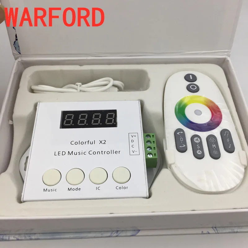 DC5V-24V X2 controller WS2812B WS2811/WS2813/USC1903 Magic LED tape digital colorful music with RF touch remote Max 1000pixels | Лампы и