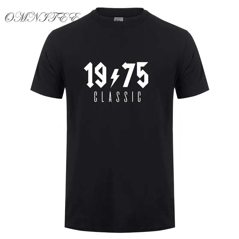 Omnitee Ман родившиеся в 1975 Футболка Мужская хлопковая футболка с О-образным вырезом