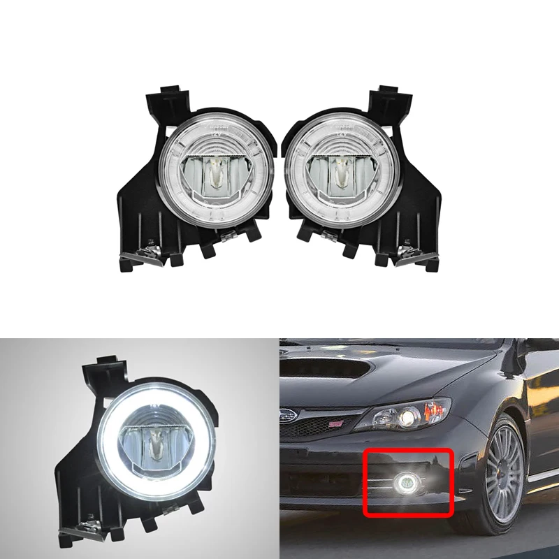 Подходит для Subaru Impreza/Impreza WRX передний бампер ксенон белый светодиодный вождения Противотуманные фары наборы W DRL дневные фары Halo Кольцо автомобиля-Стайлинг